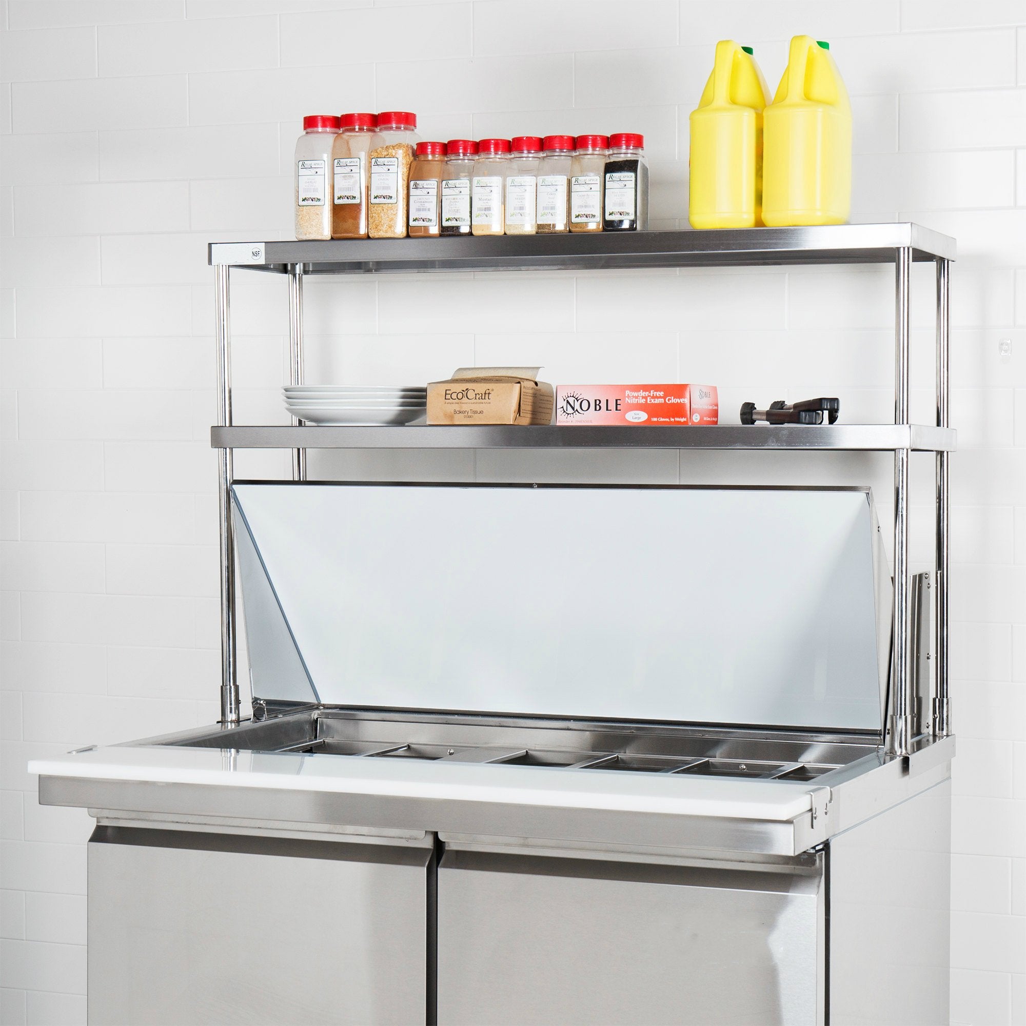 Metal304, 18Gauge, 304 Stainless Steel Double Tier Overshelf - Chefcoca
