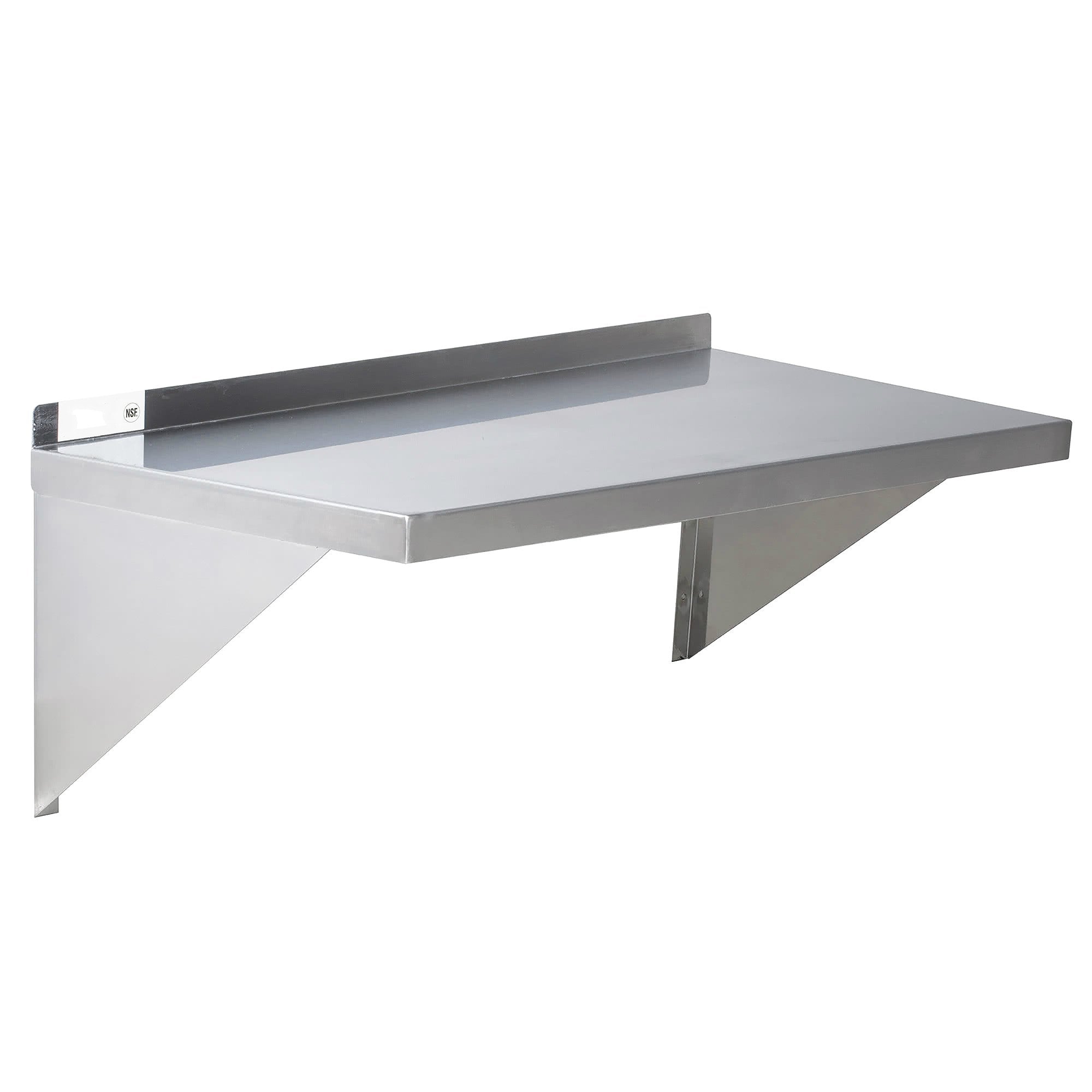 18 Gauge 430 Stainless Steel Solid Wall Shelf 12"width - Chefcoca