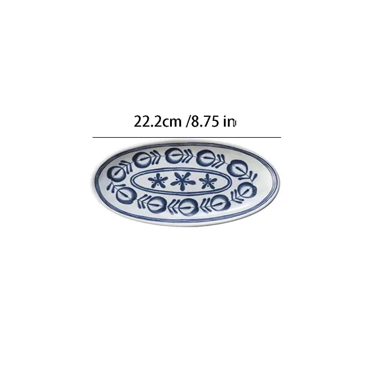 Melamine Oval Plate with Blue Vine Pattern (Y-3508BV,Y-3514BV,Y-3514BV) - Chefcoca