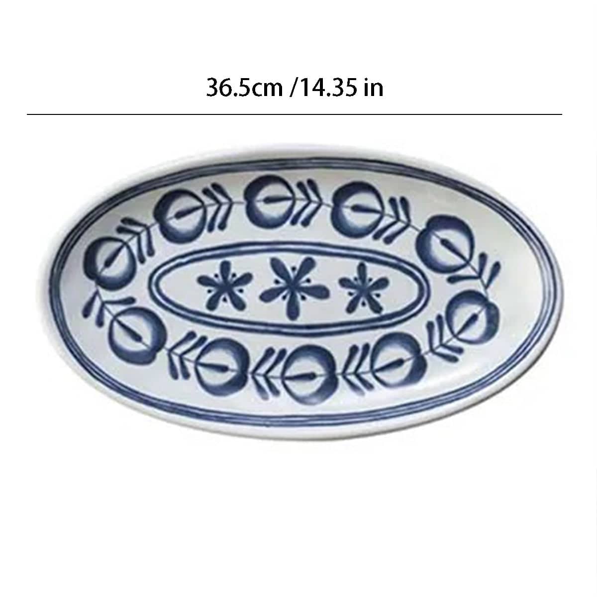 Melamine Oval Plate with Blue Vine Pattern (Y-3508BV,Y-3514BV,Y-3514BV) - Chefcoca