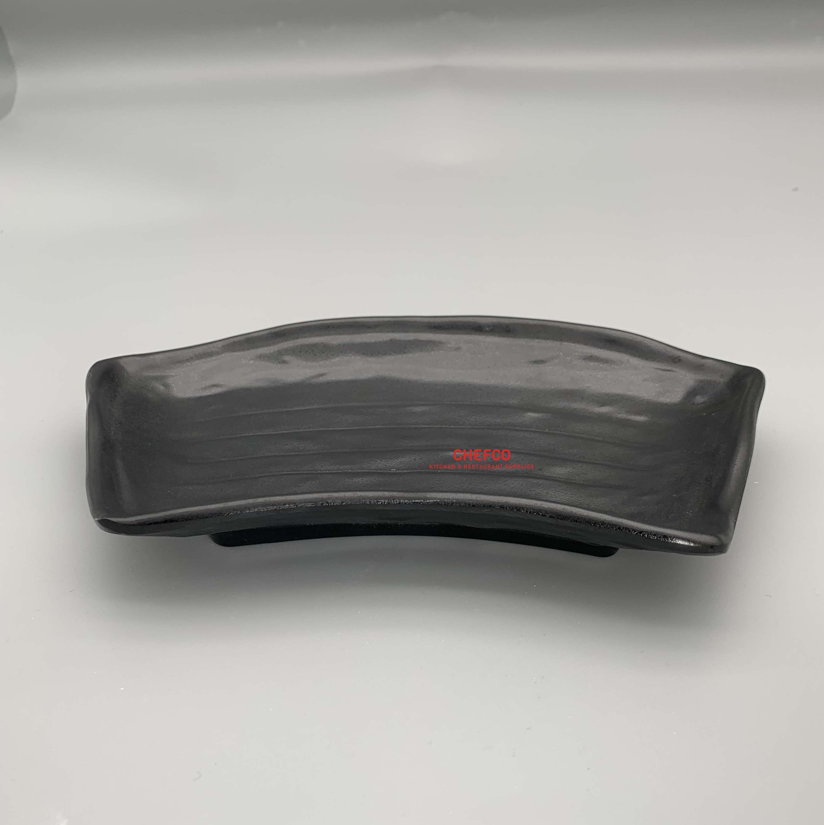 Matte Black Fan Shaped Melamine Plate (YG140007) - Chefcoca