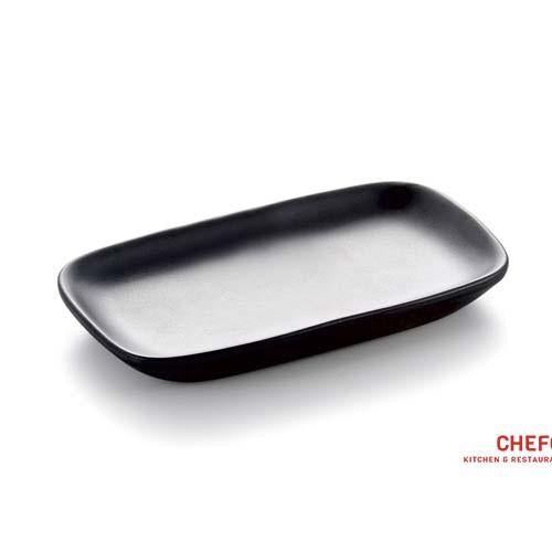 Rounded Rectangular Black Melamine Plate (YG140122) - Chefcoca