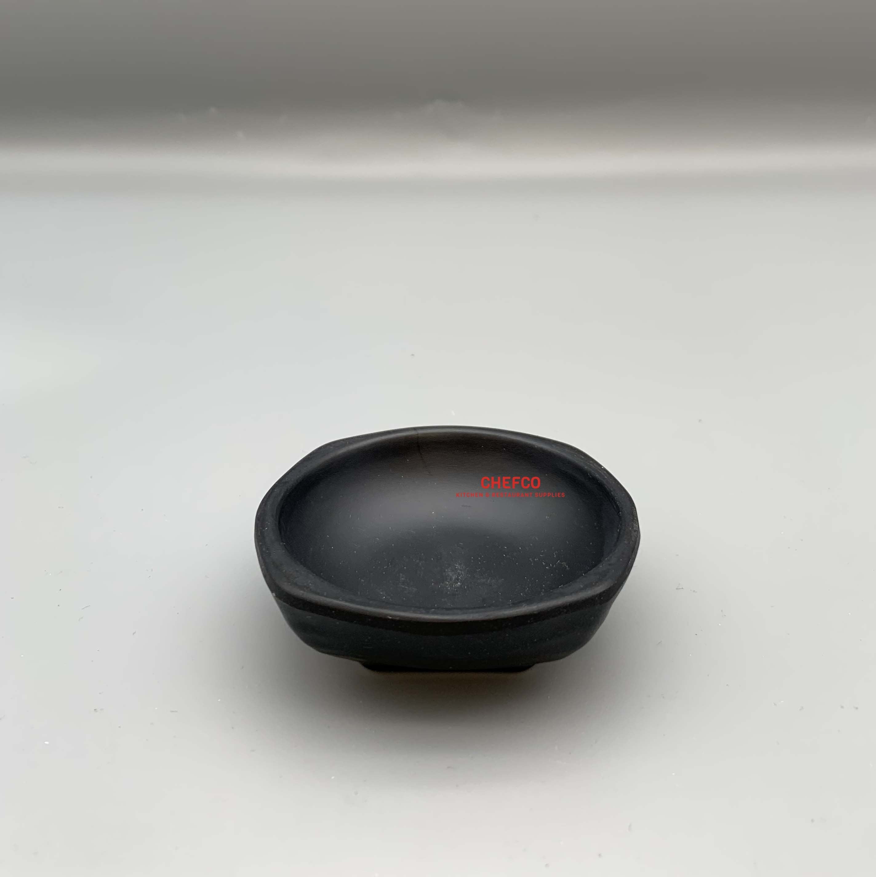 Matte Black Round Melamine Soy Sauce Dish (3.2" Dia.) - Chefcoca