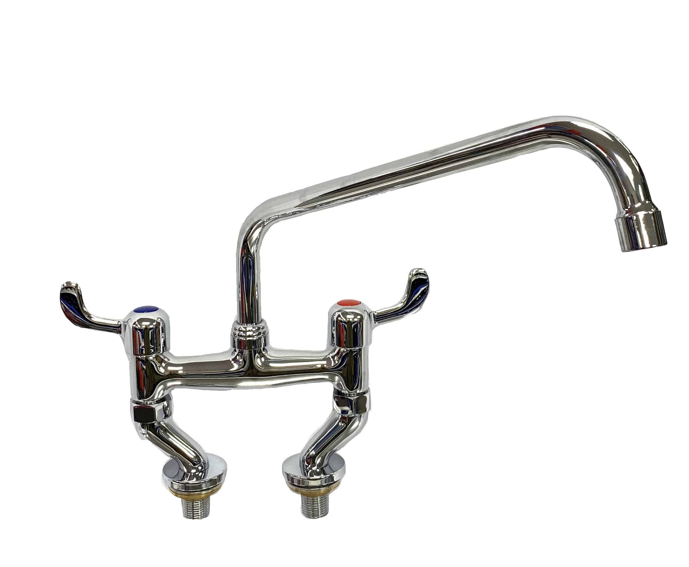 Wall-mounted Faucet With Adjustable Centers and 12" Swing Spout - Chefcoca