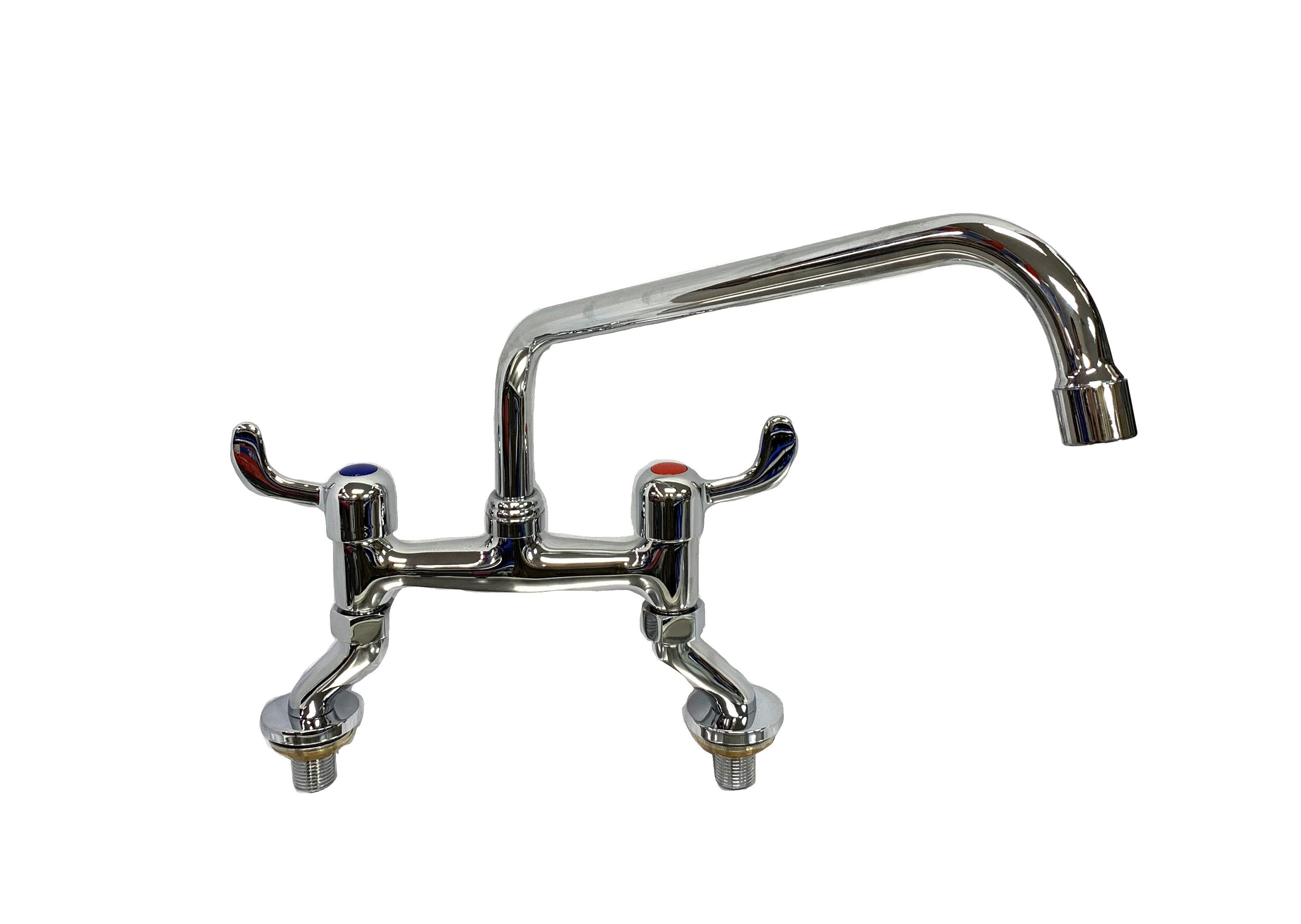 Wall-mounted Faucet With Adjustable Centers and 12" Swing Spout - Chefcoca