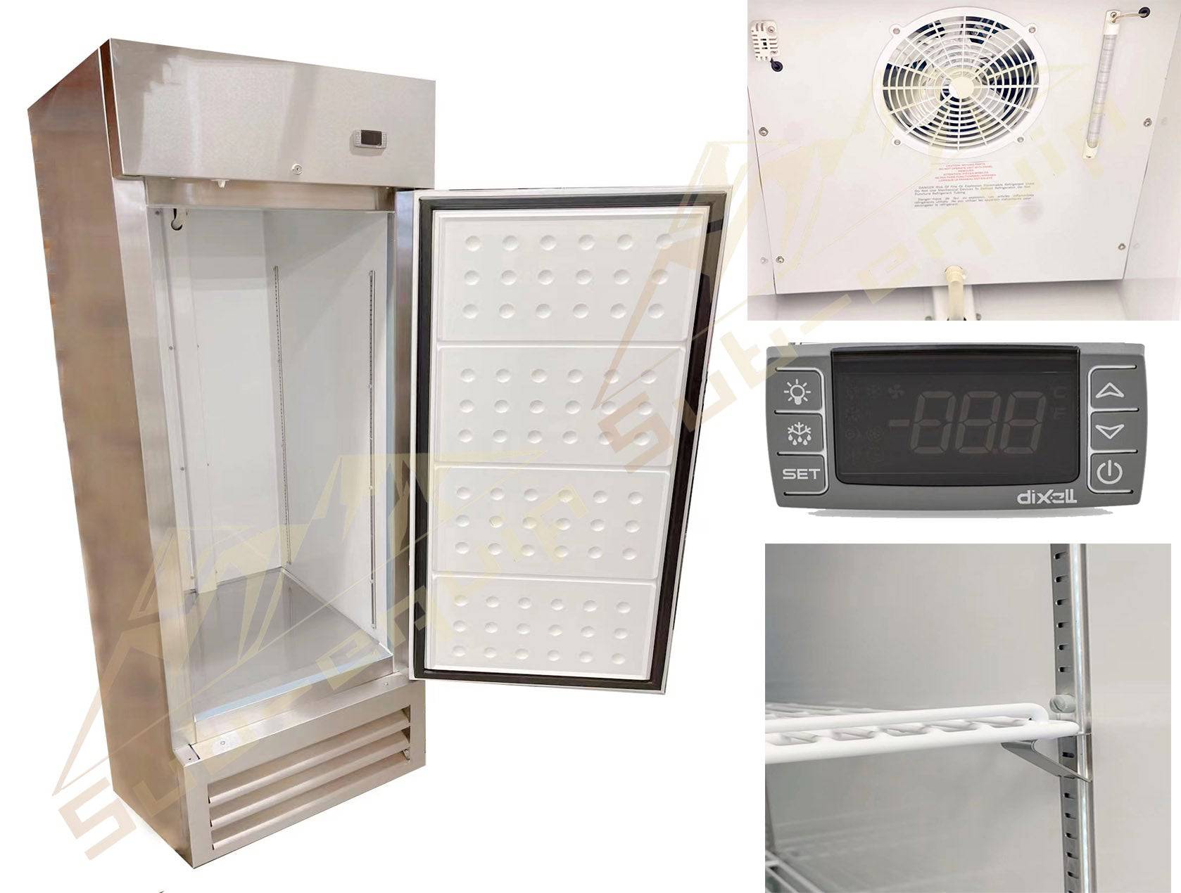 Sub-equip, 19" Solid Single Door Bottom Mount Compressor Reach-in Refrigerator,C-19BR - Chefcoca