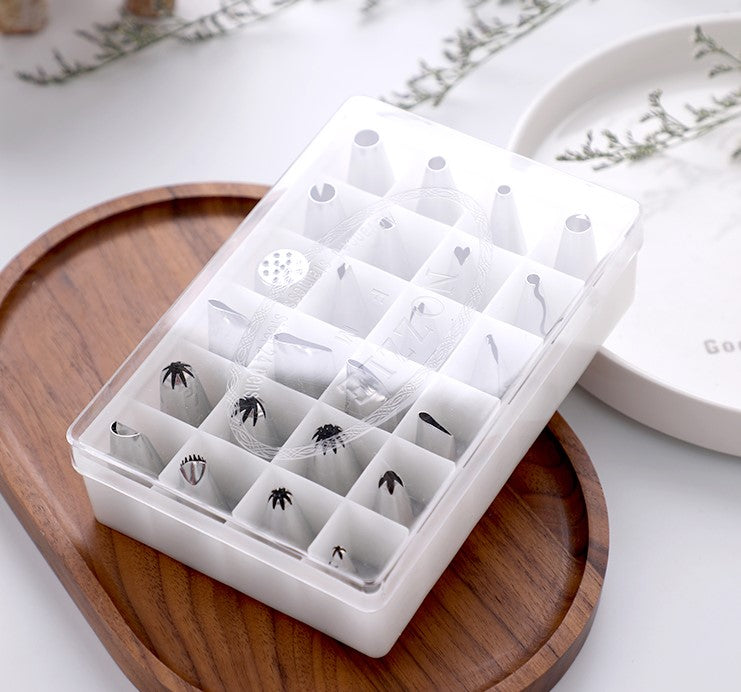 Stainless Steel 24 Cake Decorating Tips Set - Chefcoca