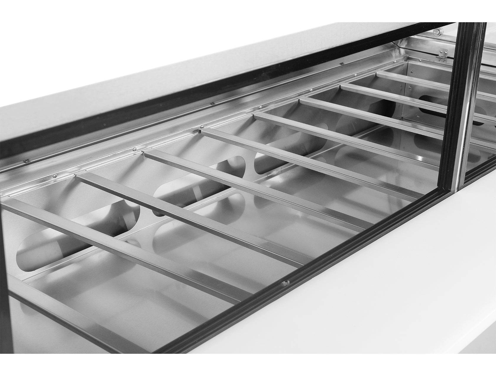 Sub-equip CUSC-84G 84" 3 Door Sandwich Prep Table with Sneeze Guard - Chefcoca