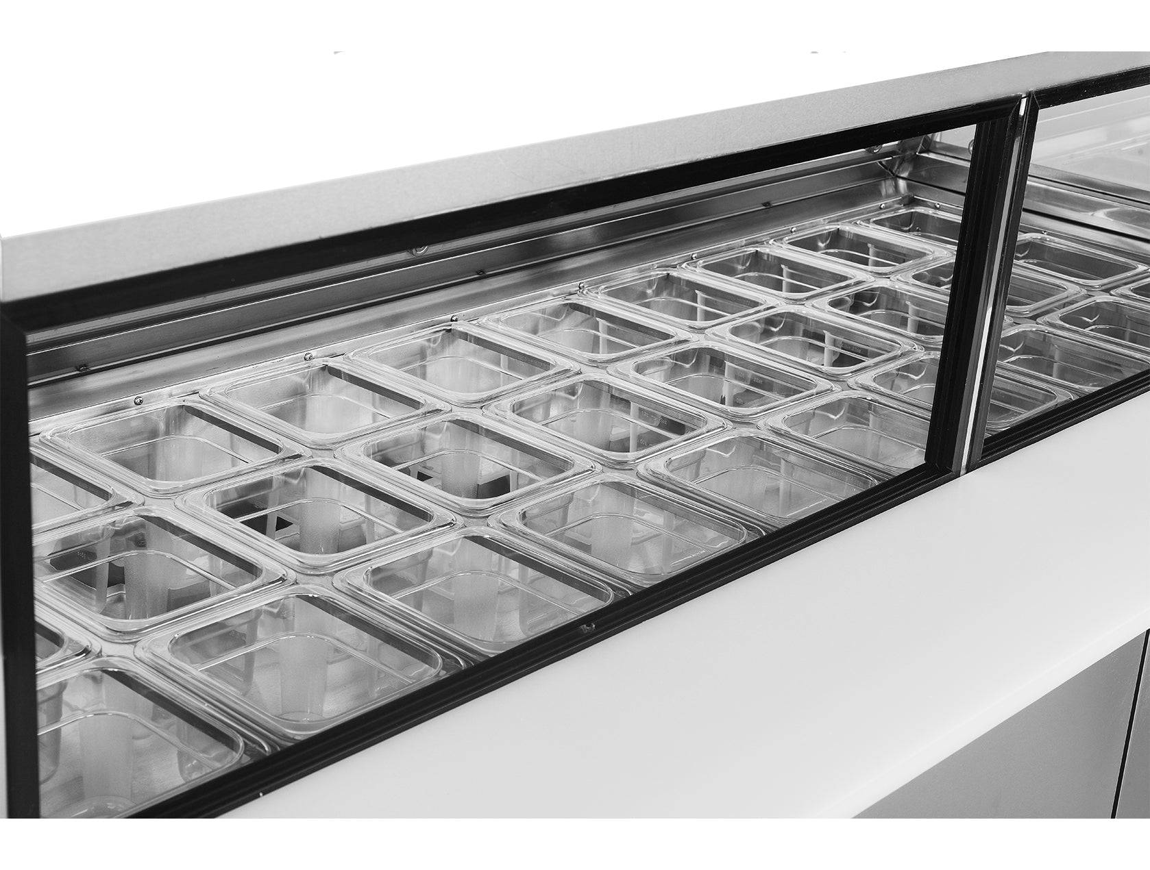 Sub-equip CUSC-94G-2D 94" 2 Door Sandwich Prep Table with Sneeze Guard and 2 Drawers - Chefcoca