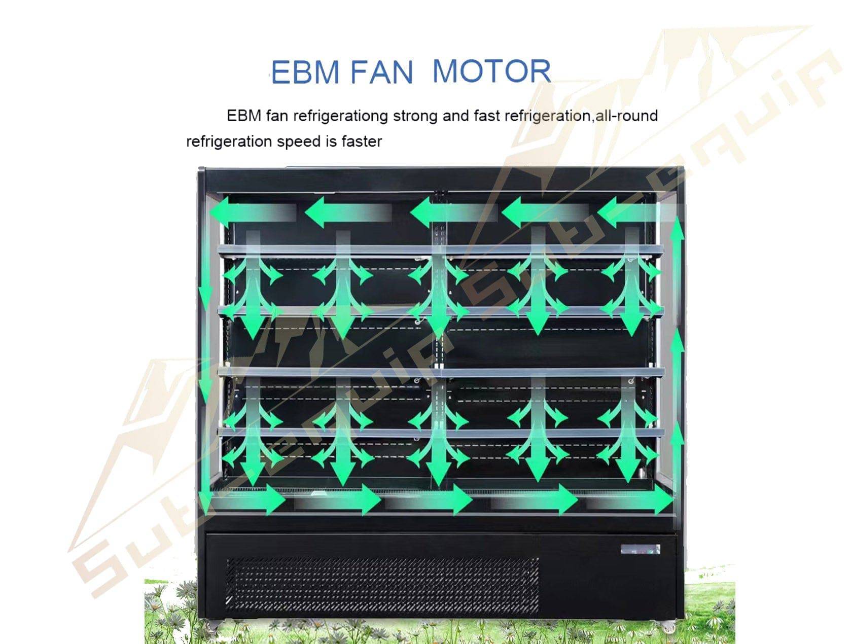 Four Doors Grab & Go Display Case, 100.8" wide Refrigerator - Chefcoca