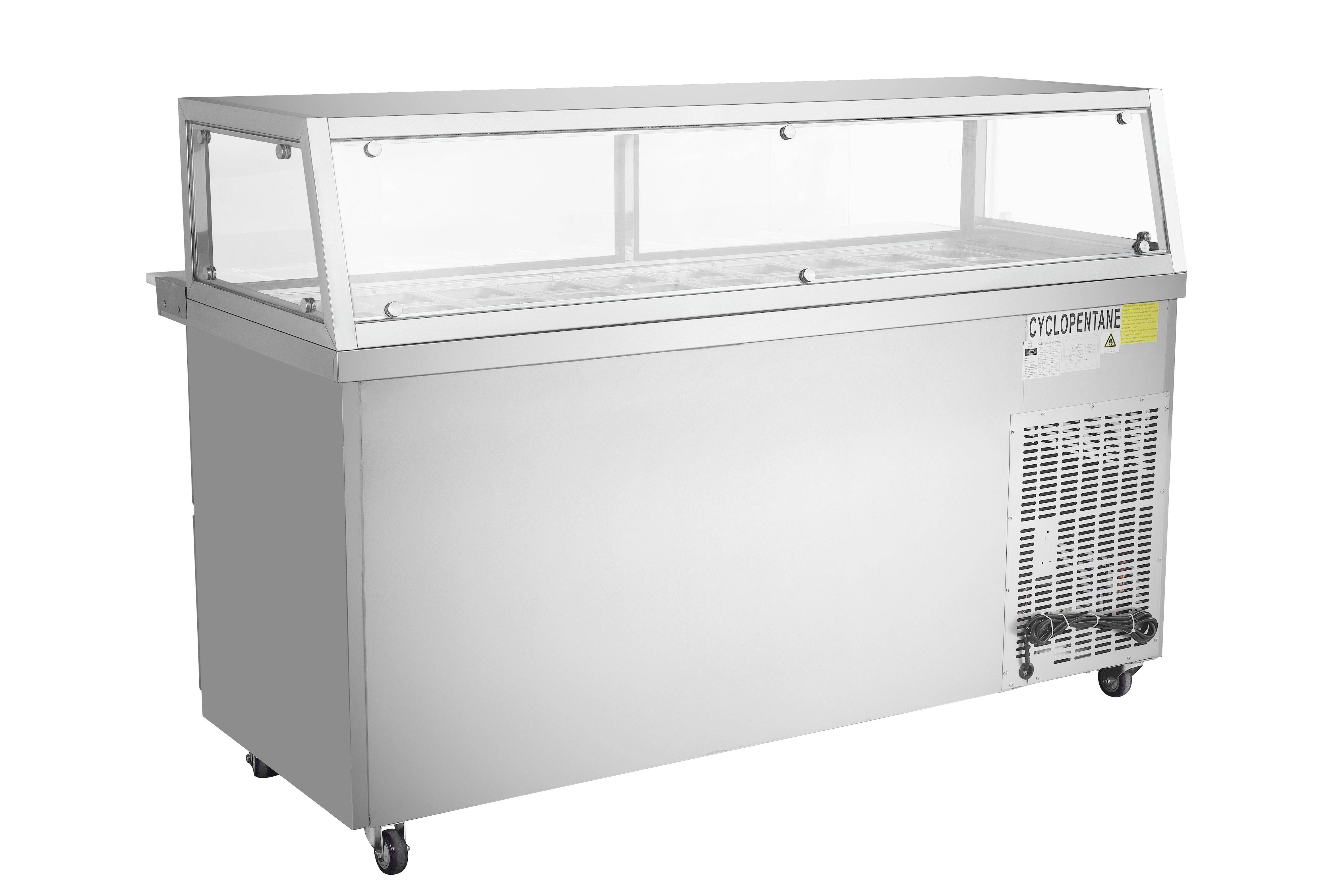 Sub-equip CUSC-84G-4D 84" 1 Door Sandwich Prep Table with Sneeze Guard and 4 Drawers - Chefcoca