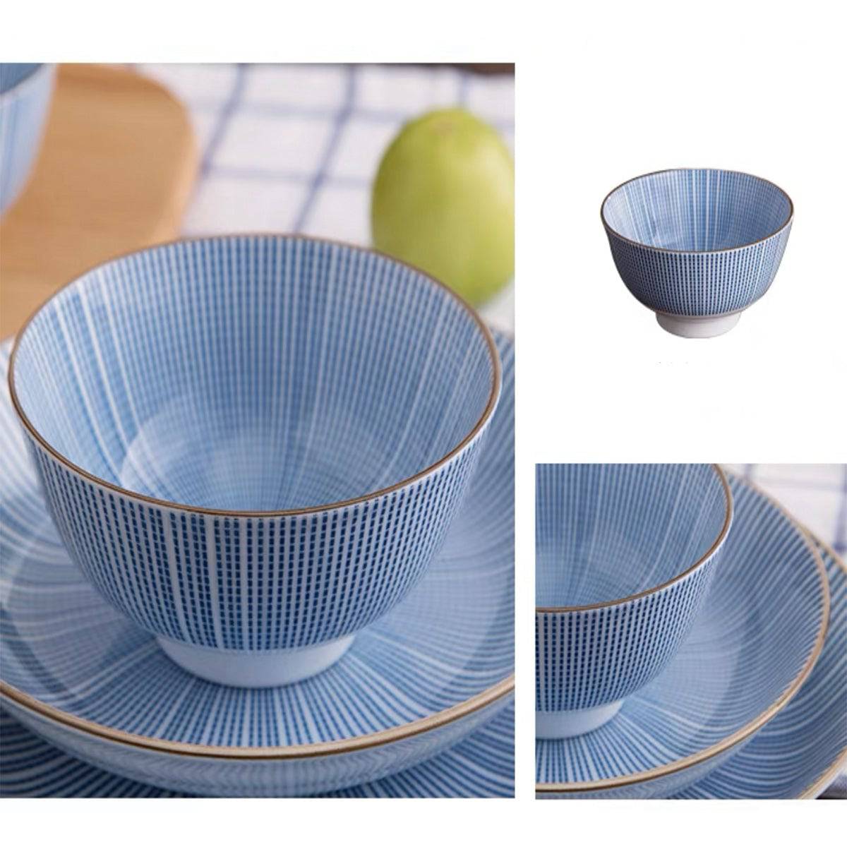 Blue Grid Bowl (PTC00019-PTC00021) - Chefcoca
