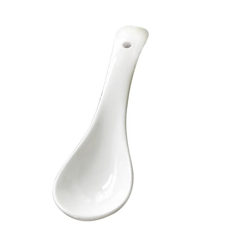 Japanese Style White Ceramic Spoon (T8400025)