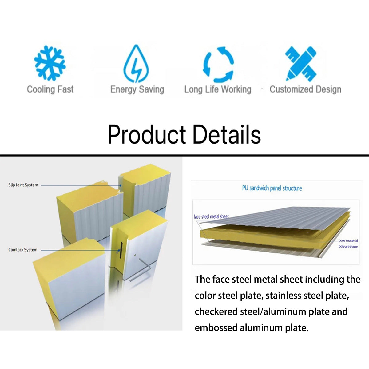 Sub-Equip Walk-In Cooler, Floorless, 3" Thick Panels, 6W x 6D x 8.5Hft, WT-663R - Chefcoca