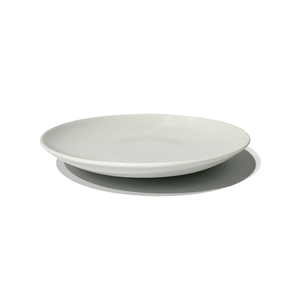 CHEFCO,295234,10"Dia Ceraic Light Gray Round Deep Plate - Chefcoca