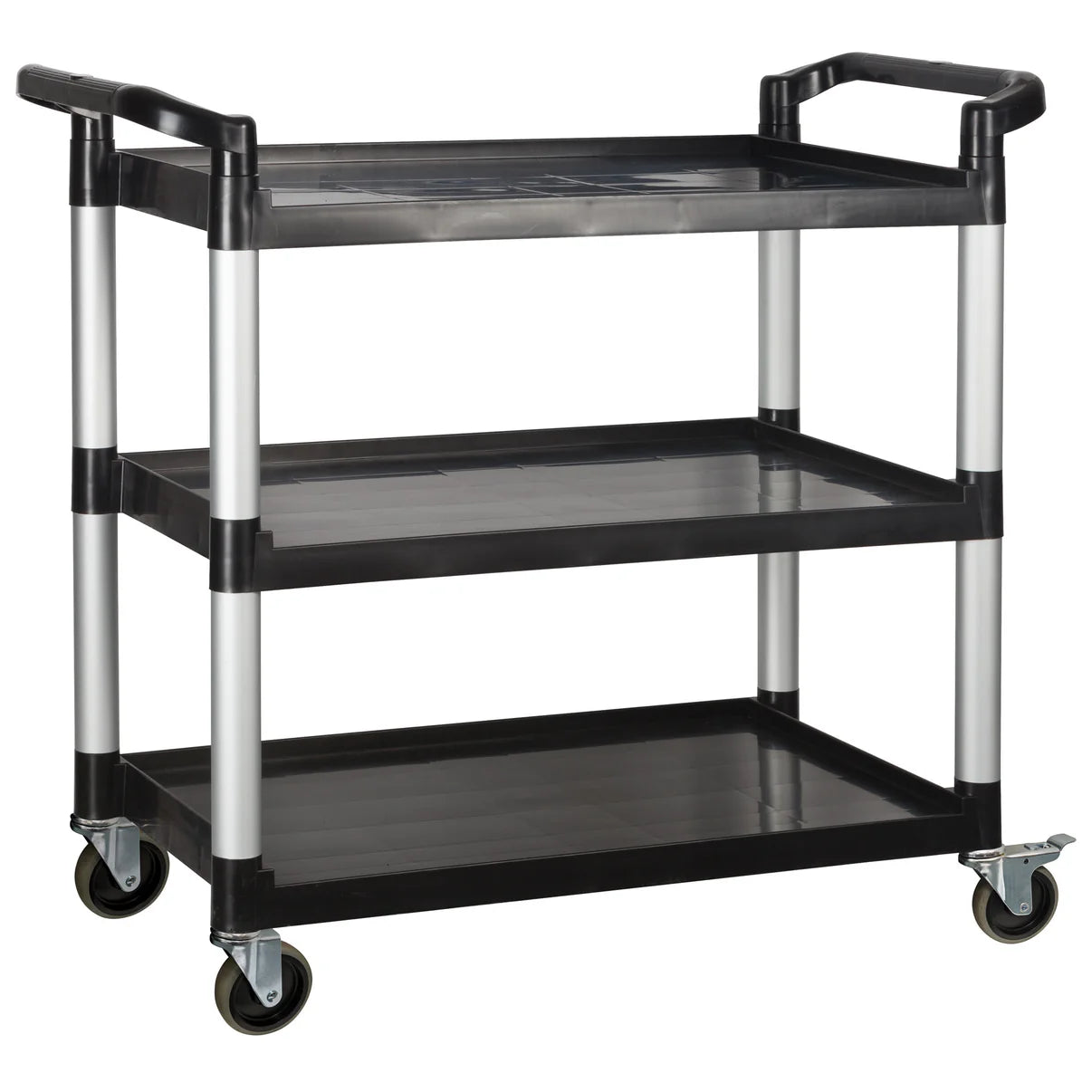 Sub-equip, 3-Tier Utility Carts with Brakes - Black, 40-3/4L x 19-1/2W x 37-3/8H (carts only)