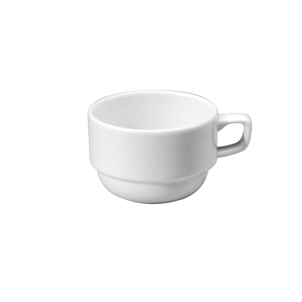C210-80C, 8 oz Stackable Coffee Cup - Ceramic, White - Chefcoca