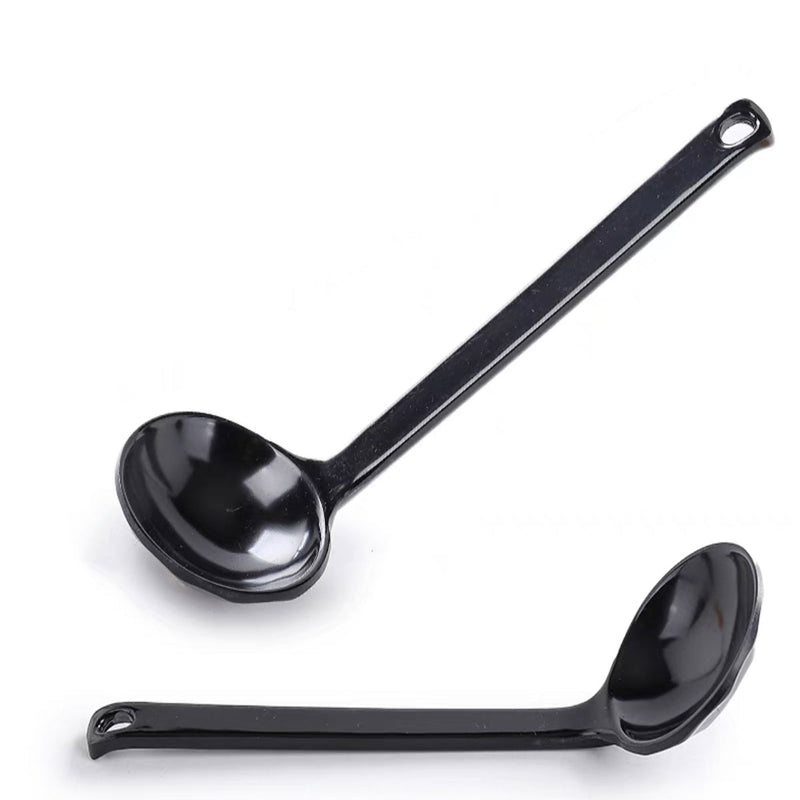 Black Melamine Soup Spoon Long Handle (107-3B/9019)