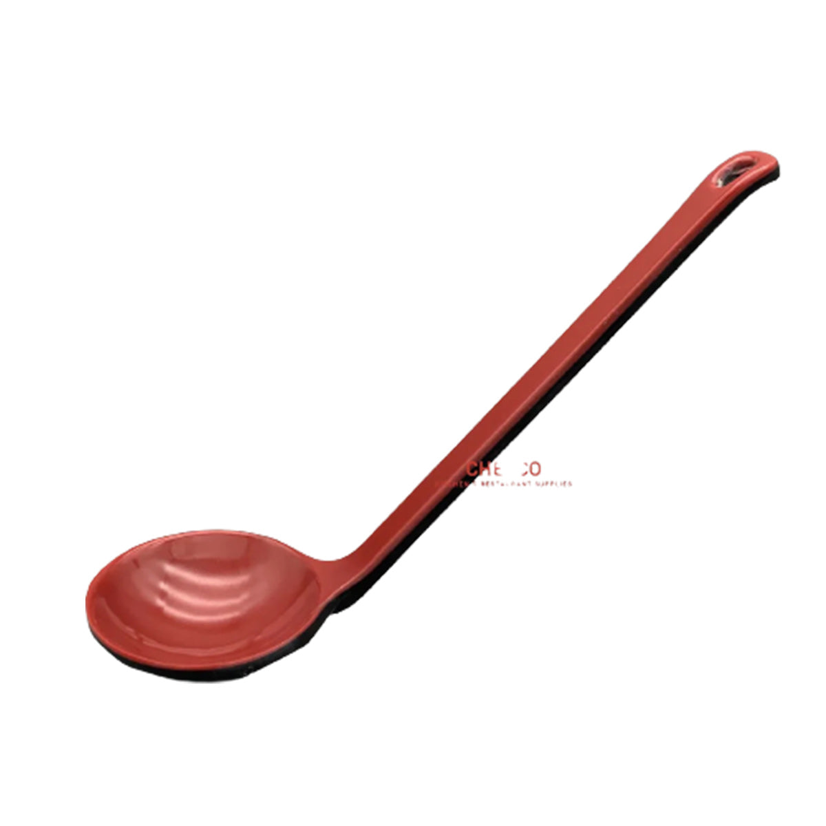 Black and Red Melamine Soup Spoon with Long Handle（107-3R））