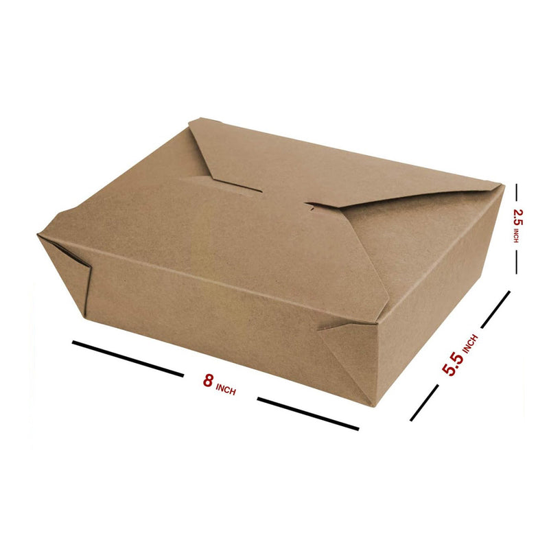 200PACK, 70 oz Large Take Out Food Containers - Heavy Duty Microwavable Kraft Brown Paper To Go Box