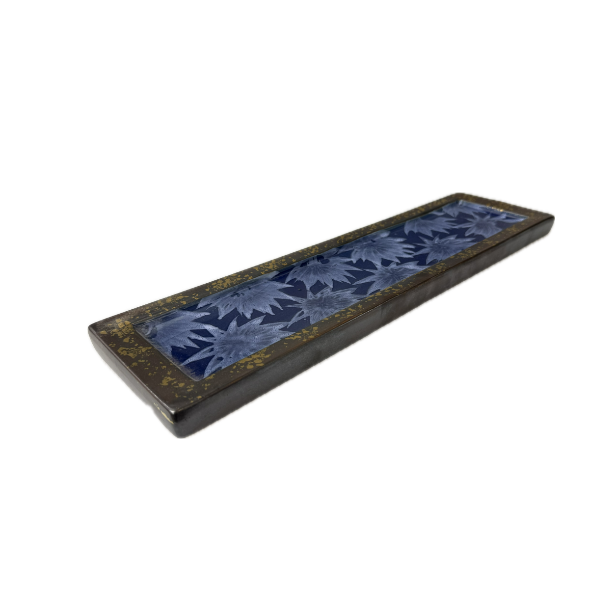 Chefco, 14" Long Rectangular Ceramic Plate with Sakura & Golden Flake Pattern (BL361002) - Chefcoca