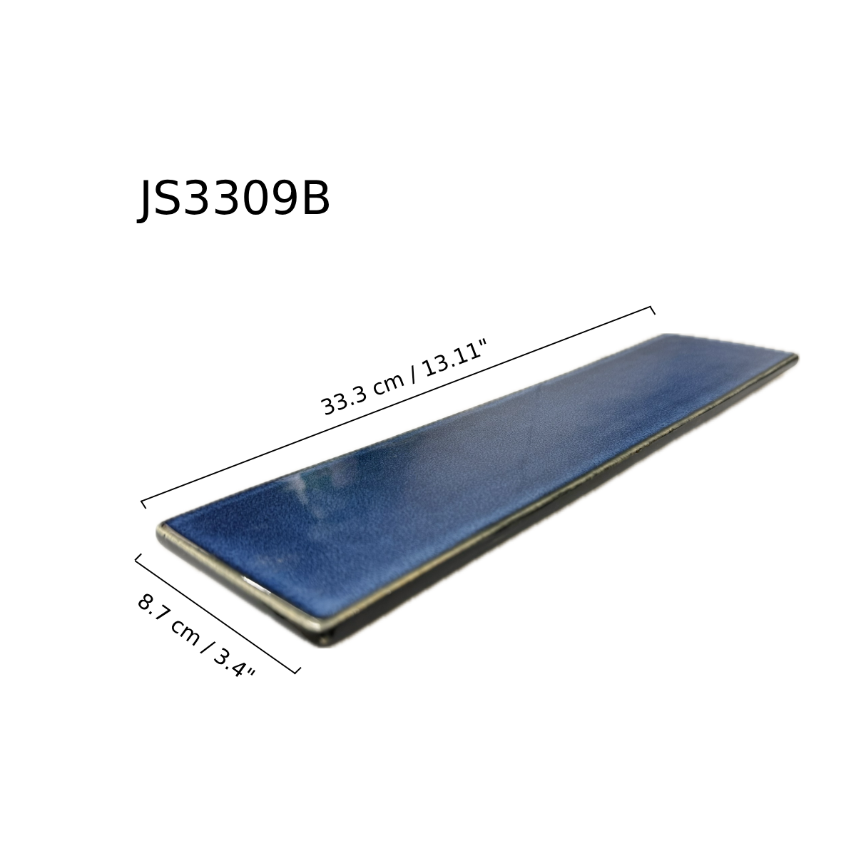 Chefco, 13" Rectangular Blue Sushi Plate (JS3309B) - Chefcoca