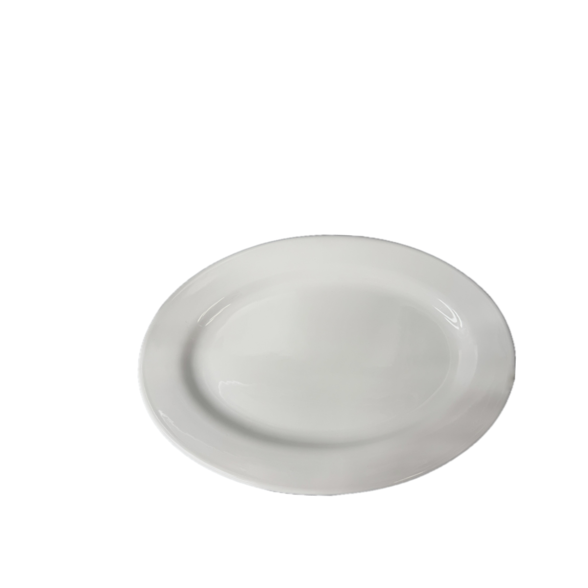 Chefco, 18" Porcelain Rimmed Oval Deep Plate - Ceramic, White (C86015) - Chefcoca