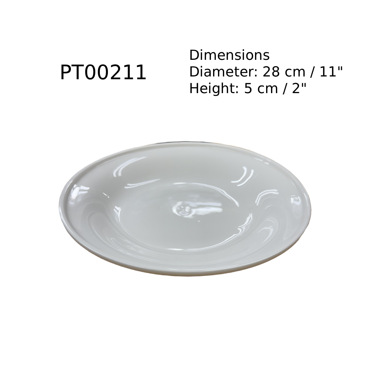 Chefco, 11" Porcelain Circle Shallow Plate (PT00211) - Chefcoca