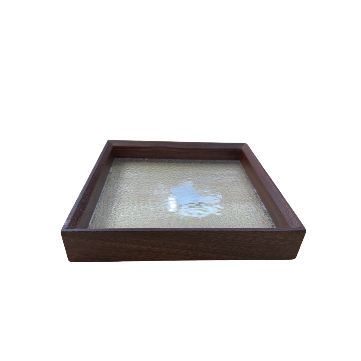 Chefco, Square Glass Serving Plate with Wooden Frame (GSP-212104) - Chefcoca