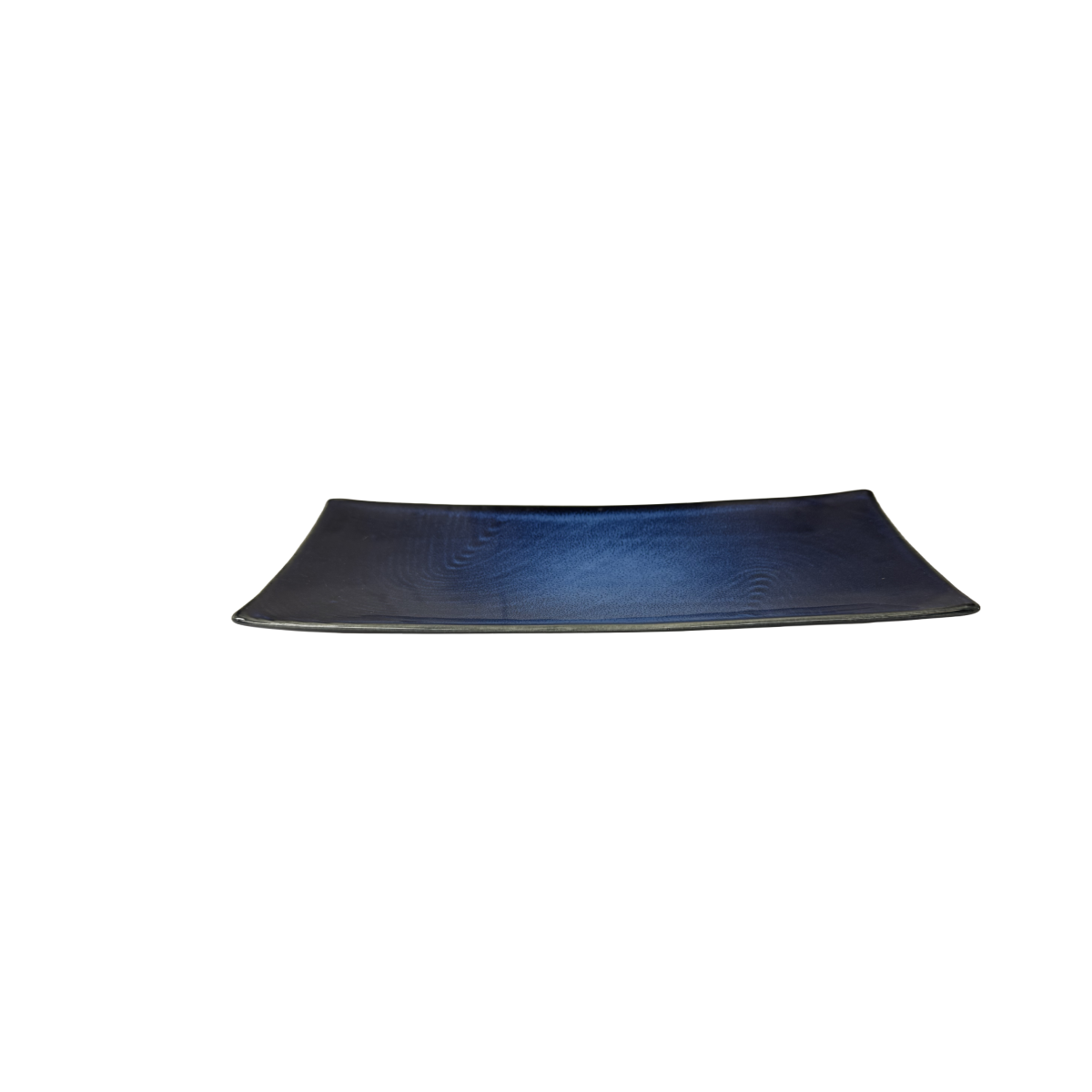 Chefco, 12" Dia Ceramic Cat's Eye Blue Rectangular Plate (JS291403)