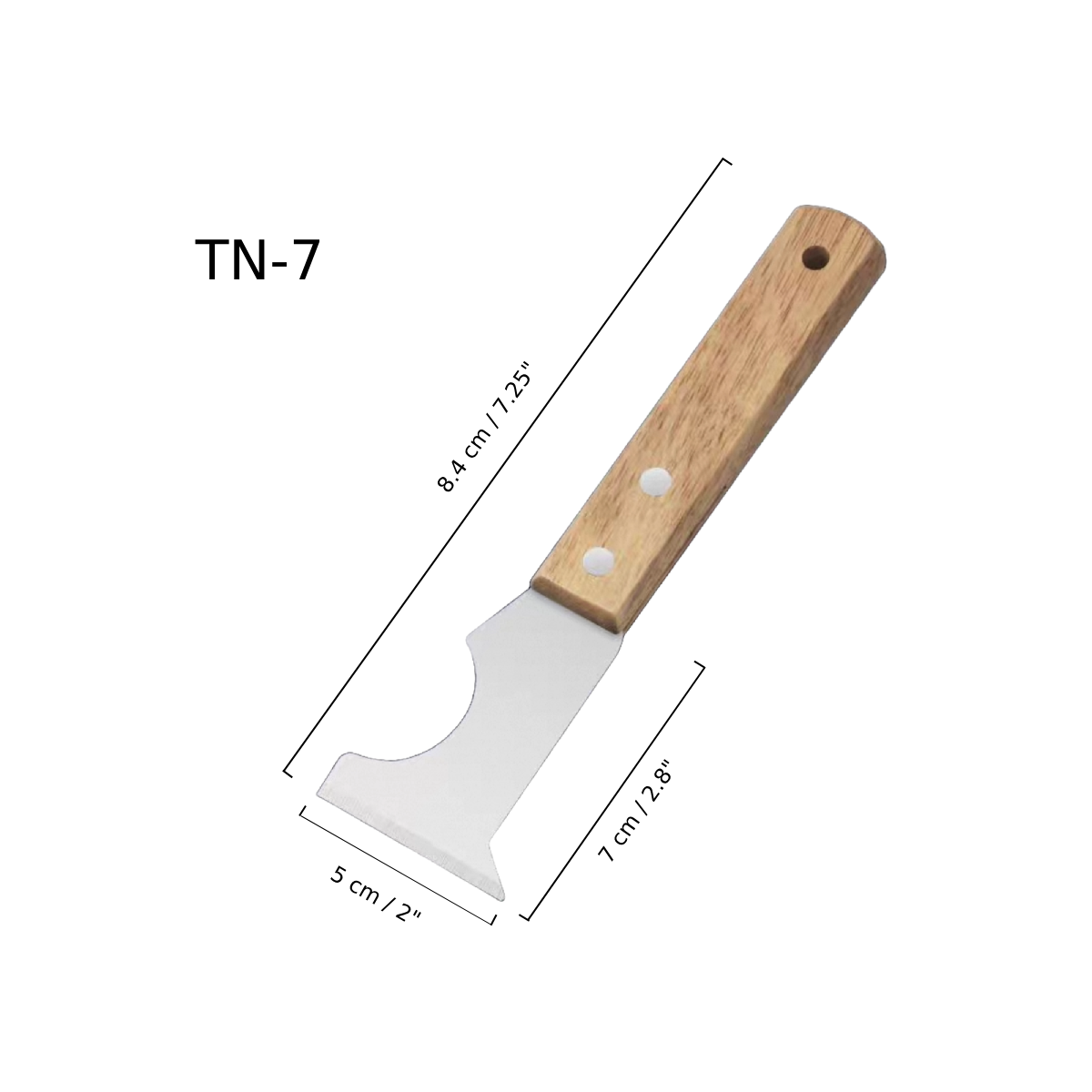 7.5" Multi Purpose Scraper with Wooden Handle (TN-7) - Chefcoca