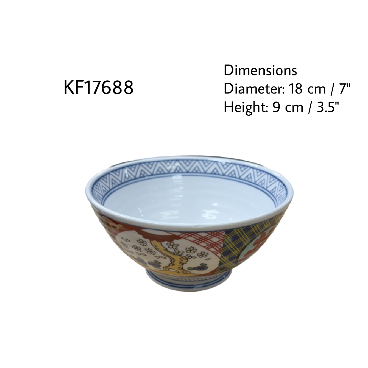 Chefco, 7" Porcelain Japanese Zakka Style Rice Bowl "Donburi" (KF17688) - Chefcoca