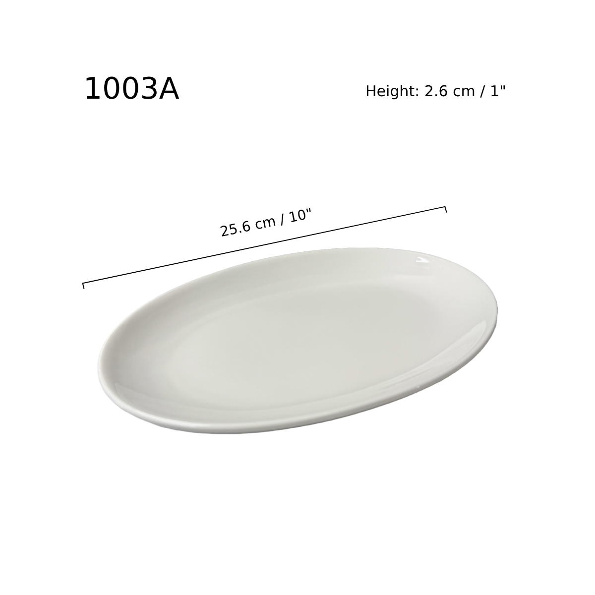 10" White Oval Coupe Plate - Ceramic, White (1003A) - Chefcoca