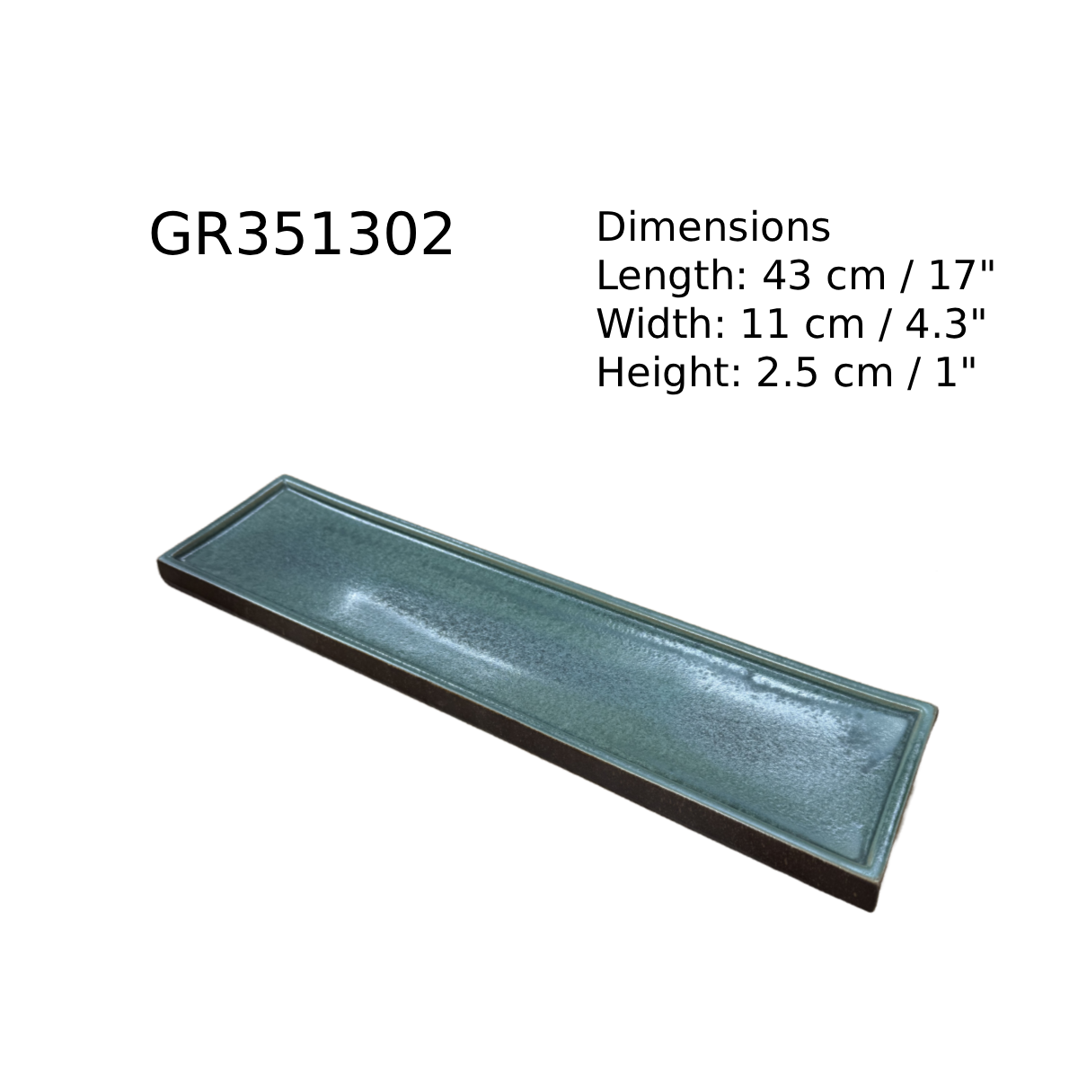Chefco, 17" Elegant Long Plate (GR421002) - Chefcoca
