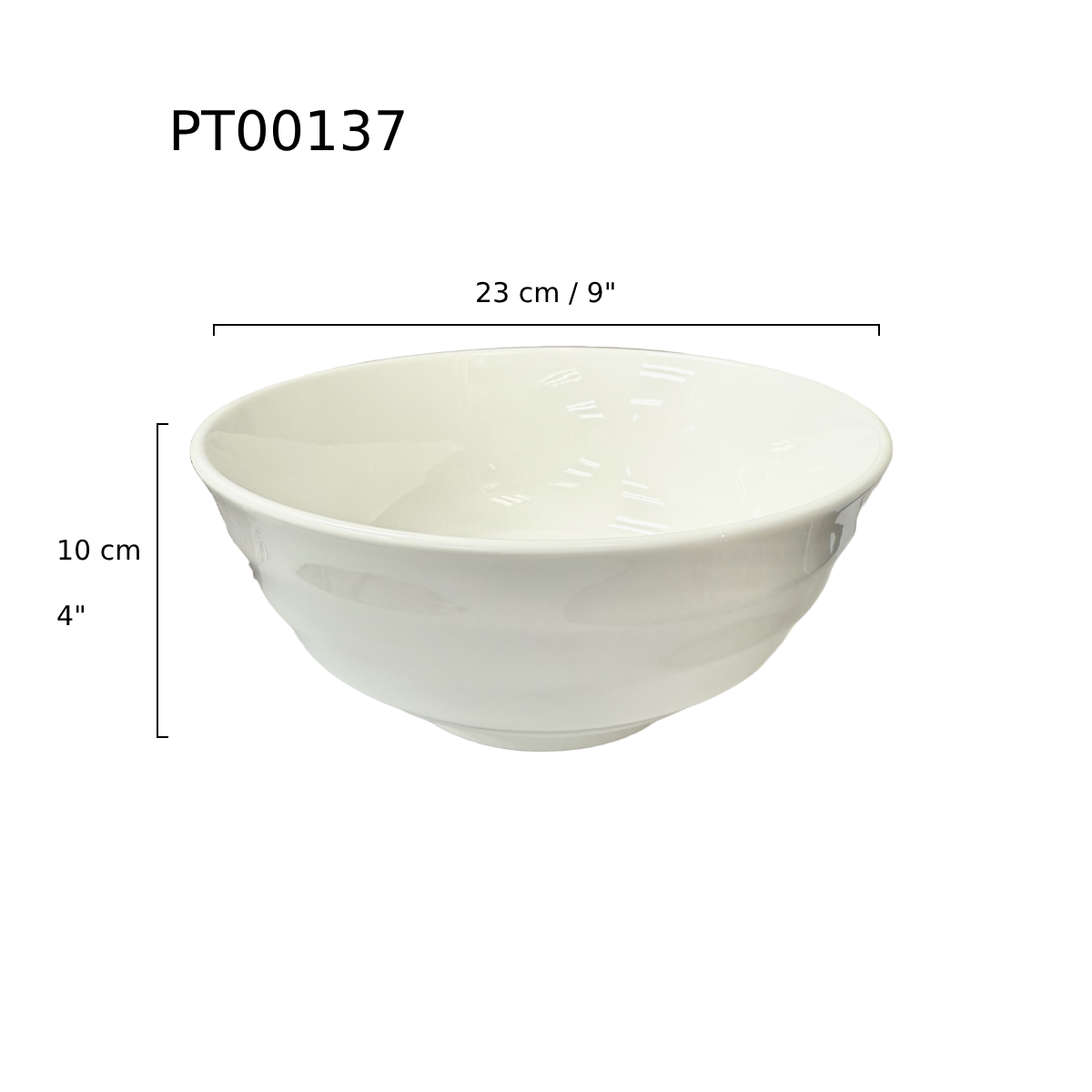 Chefco, 9" Porcelain Round Bowl - Ceramic, White(PT00137) - Chefcoca
