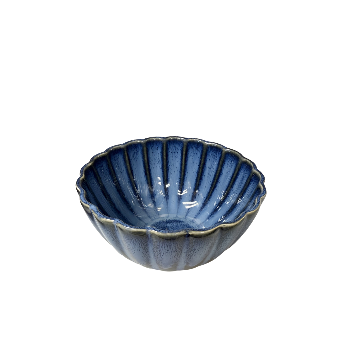 Chefco, 5.5" Dia Ceramic Dark Blue Kiln Flower-shaped Bowl (JS1408) - Chefcoca