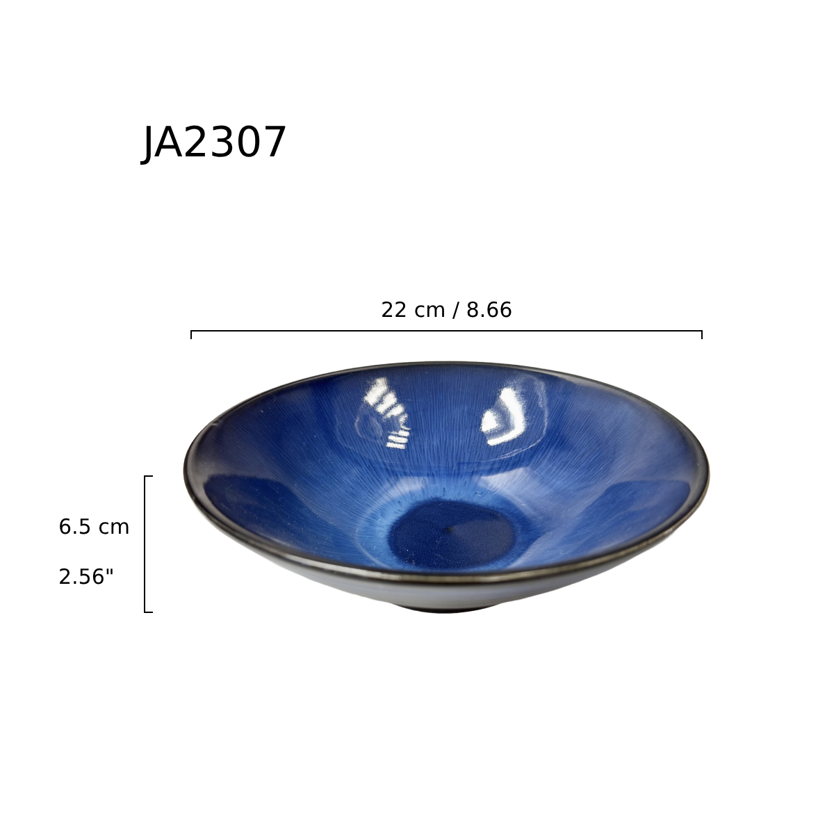 Chefco, 8 11/16" Dia Dark Blue Noodle Bowl (JA2307) - Chefcoca