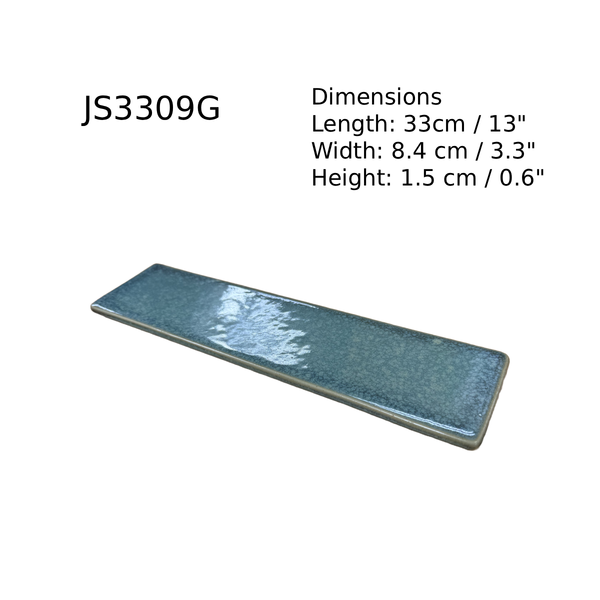 Chefco, Rectangular Long Sushi Plate (JS3309G) - Chefcoca