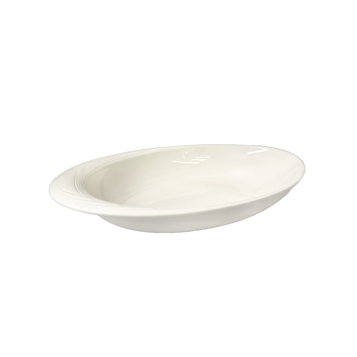 14" Porcelain Oval Bowl- Ceramic, White (PT00107)