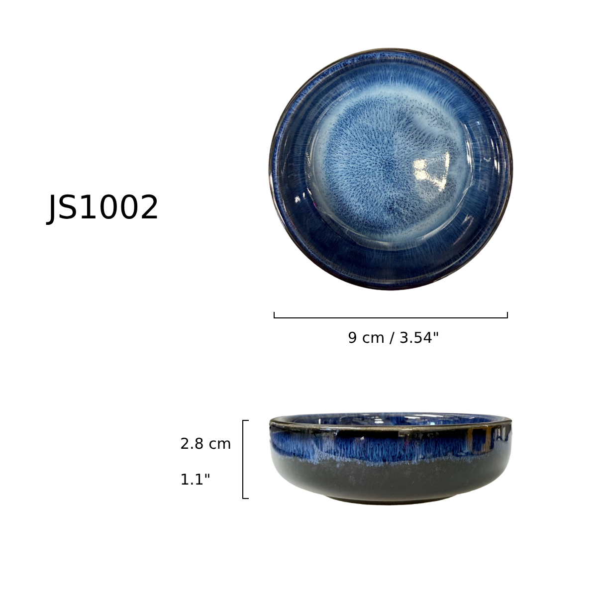 Chefco, 4" Dia Dark Blue Sauce Dish (JS1002) - Chefcoca