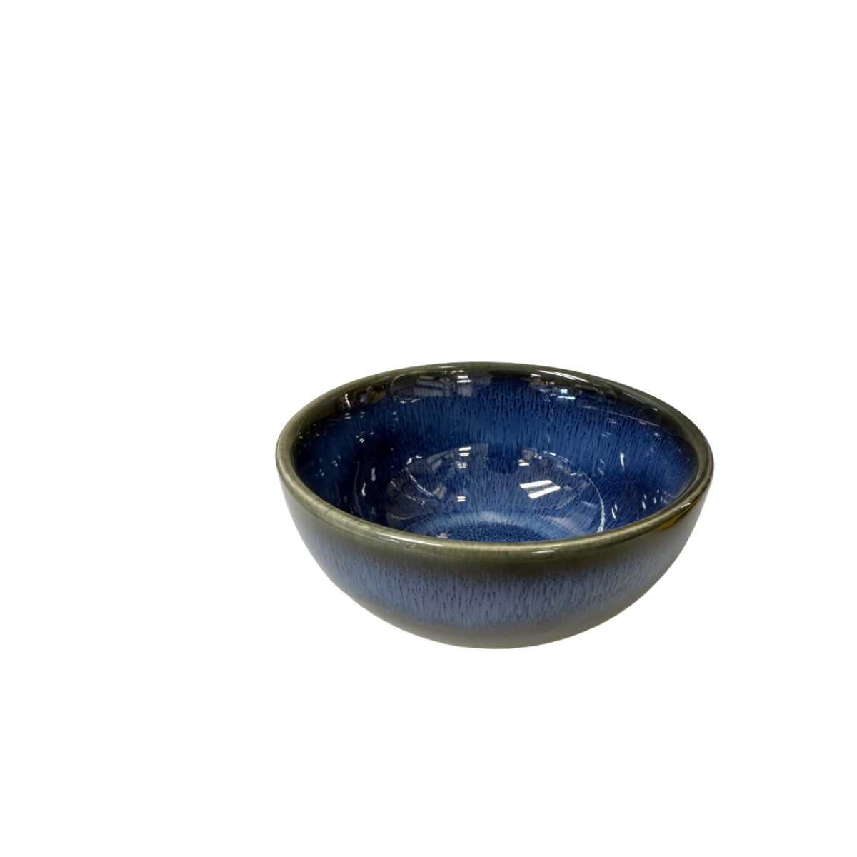 Chefco, 4" Dia Ceramic Cat's Eye Blue Round Bowl (JS1005) - Chefcoca
