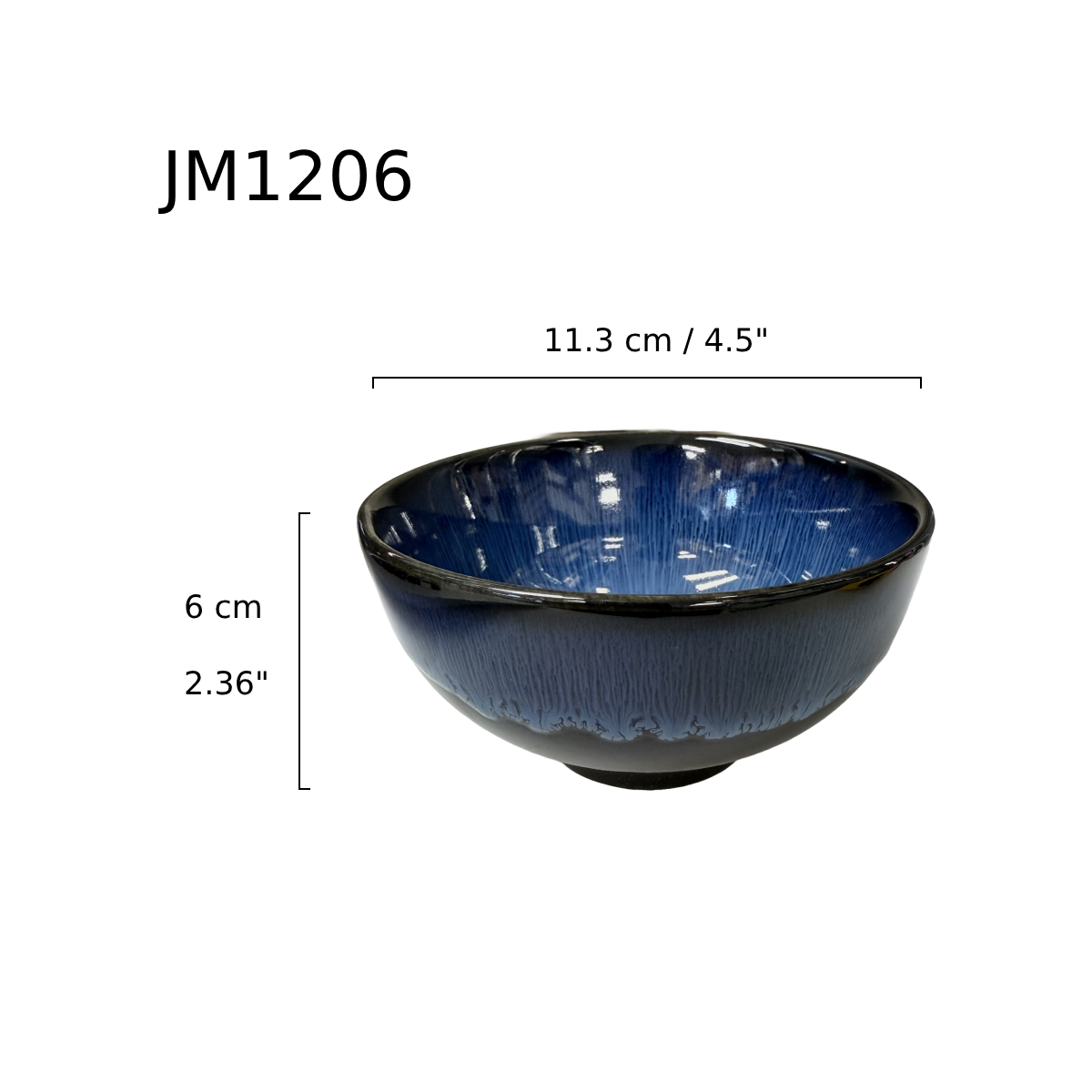 Chefco, 4.5" Dia Blue Round Bowl (JM1206) - Chefcoca