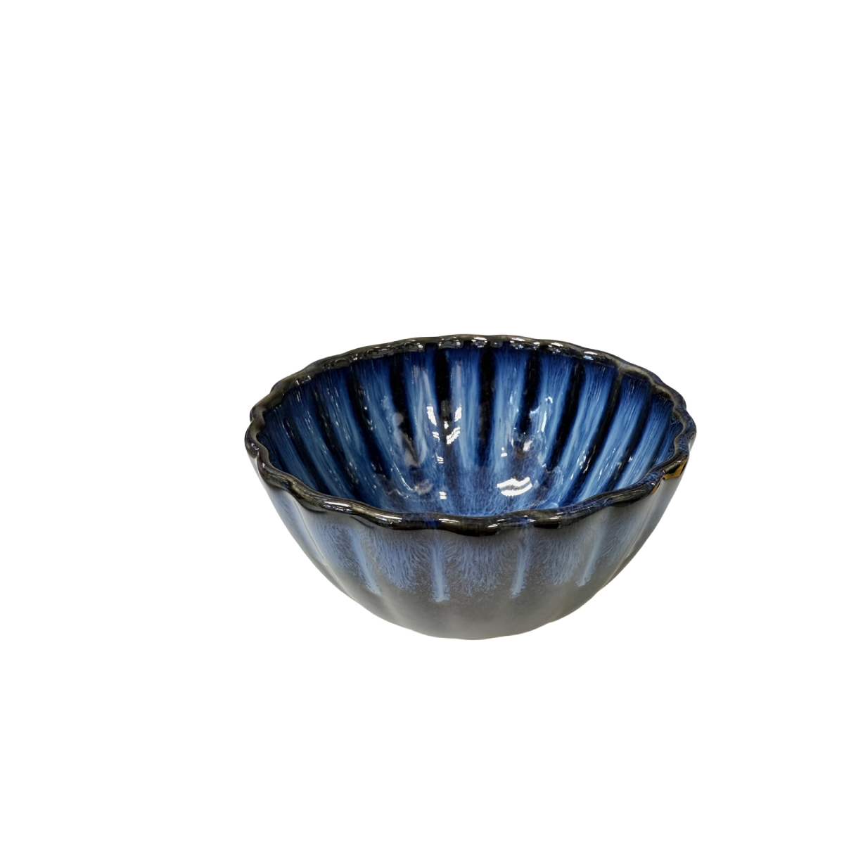 Chefco, 4.5" Dia Ceramic Dark Blue Kiln Flower-shaped Bowl (JS1206) - Chefcoca