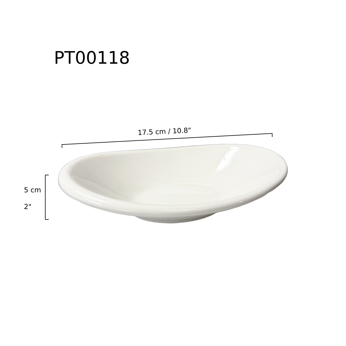 Chefco, 11" Porcelain Egg-Shaped Bowl- Ceramic, Whitel (PT00118) - Chefcoca