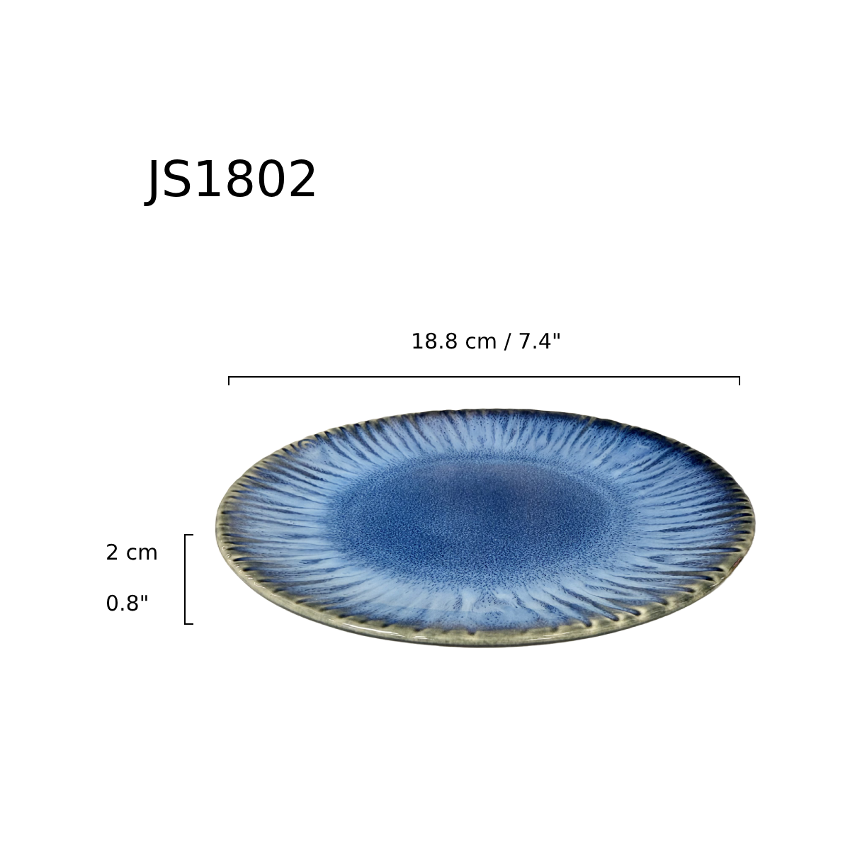 Chefco, 7.25" Round Blue Plate (JS1802) - Chefcoca