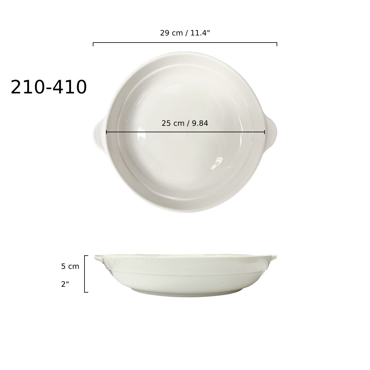 10.25" White Deep Soup Plate, Cameo - Ceramic, White (210-410)