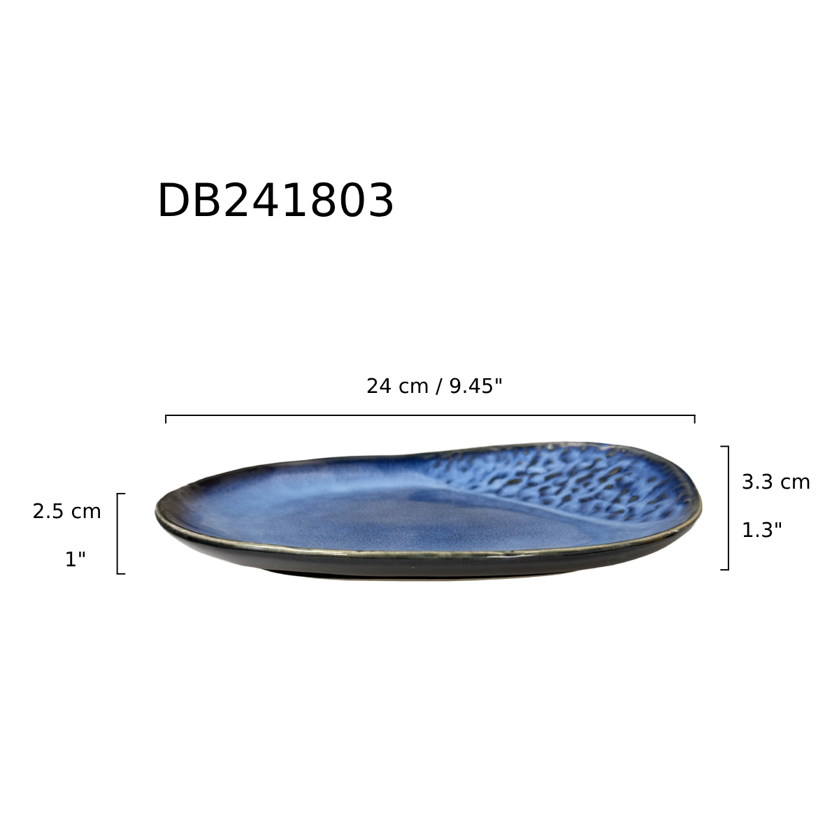 Chefco, 9.75" Bevel Edge Blue Plate (DB241803) - Chefcoca