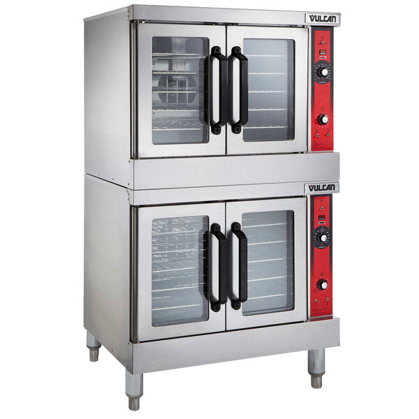 Vulcan VC55ED-208/3 Double Deck Full Size Electric Convection Oven - 208V, Field Convertible, 24 kW - Chefcoca