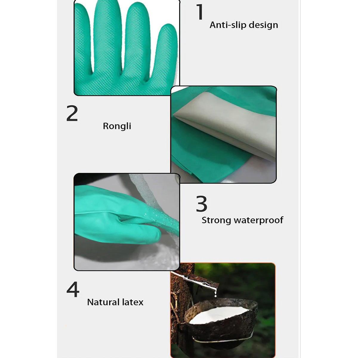 Chemical Resistant Nitrile Gloves,  Solvent and Pesticide Resistant, Reusable, Green (12 pairs) - Chefcoca