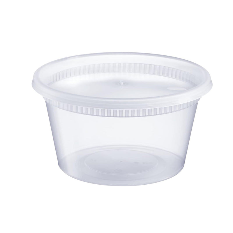 240 Sets, 12oz, Leakproof Clear Food Storage Soup Deli Container with Lids (S-12)